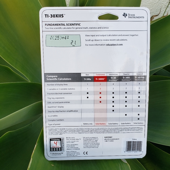 New Texas Instruments TI-30X IIS Scientific Calculator Blue solar battery power - Picture 4 of 6